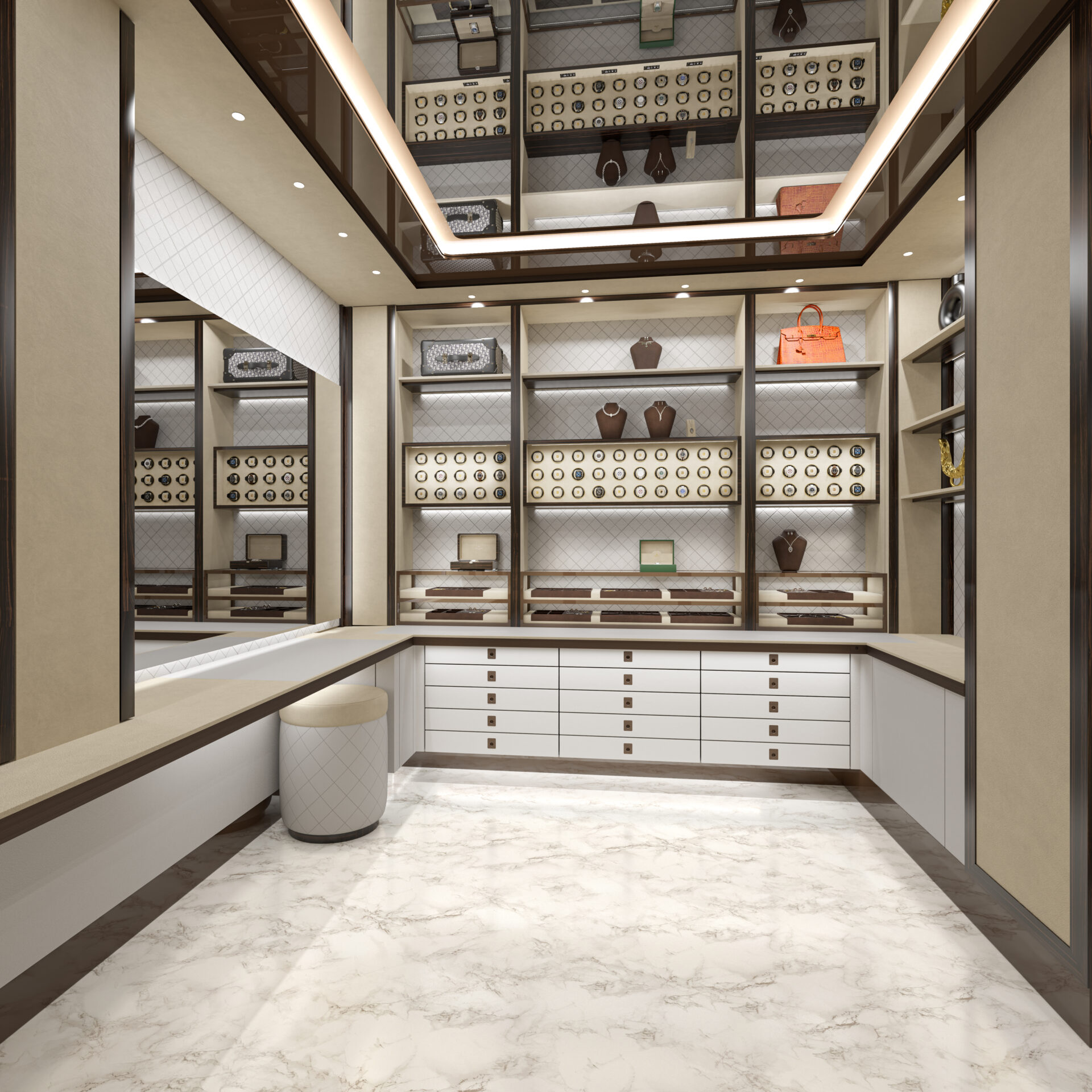 HEINDL_PVR_THE-ELEGANT-VAULT-2_Light_01 THE ELEGANT VAULT - a black luxury private vault room - View 1