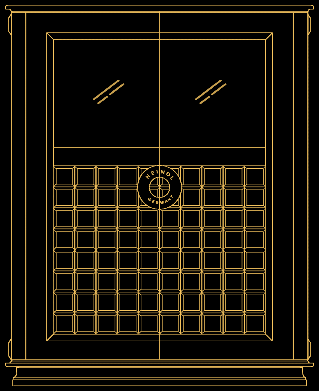 2d front drawing of XXL safe
