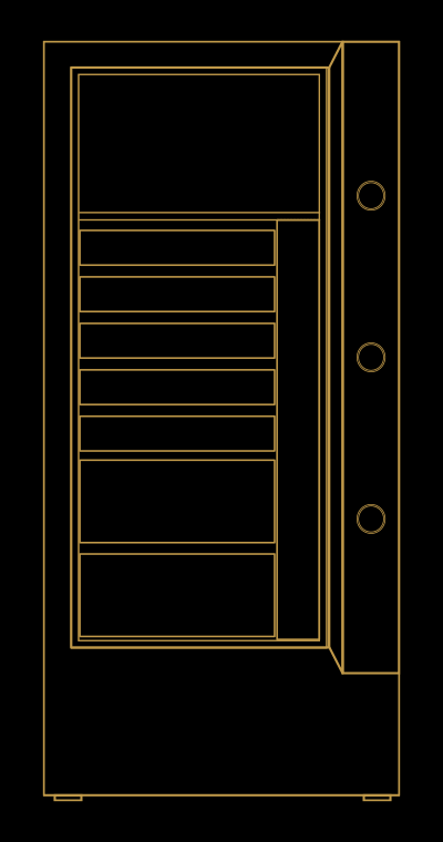 2d front drawing of M safe