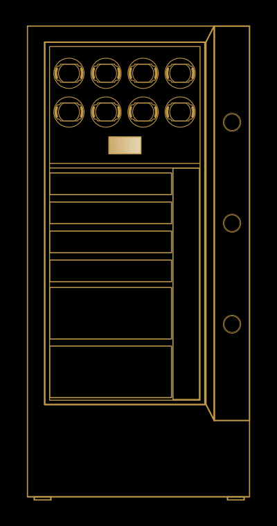 2d front drawing of M safe
