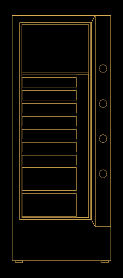 2d front drawing of M safe
