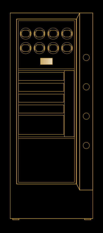 2d front drawing of M safe