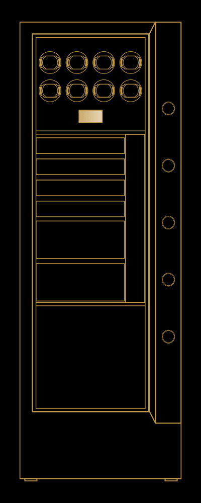 2d front drawing of M safe